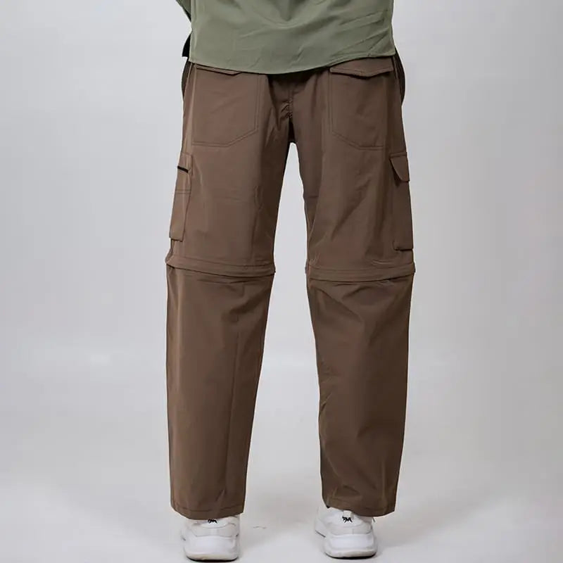 Clawear men's Kuno convertible cargo pants in brown, featuring multiple pockets and adjustable design for versatile wear.