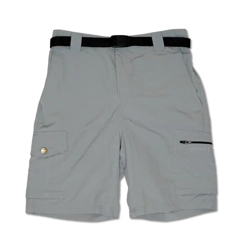 Clawear Men's Mara Cargo Shorts in gray, featuring multiple pockets and a relaxed fit, ideal for casual wear.
