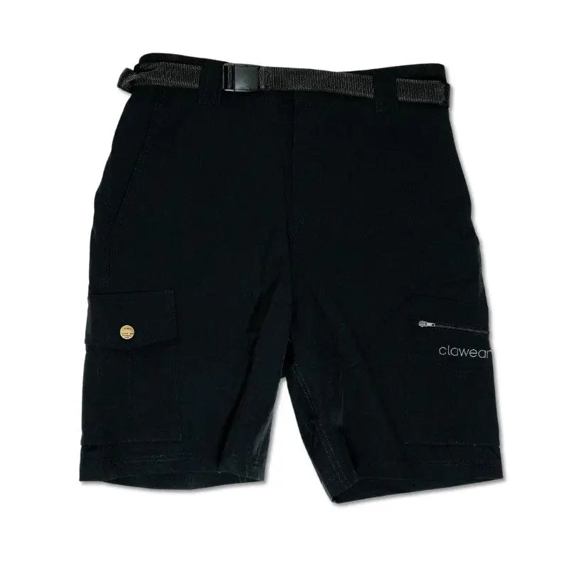 Black Clawear Men's Mara Cargo Shorts with multiple pockets, casual fit, and durable fabric, ideal for outdoor and everyday wear.