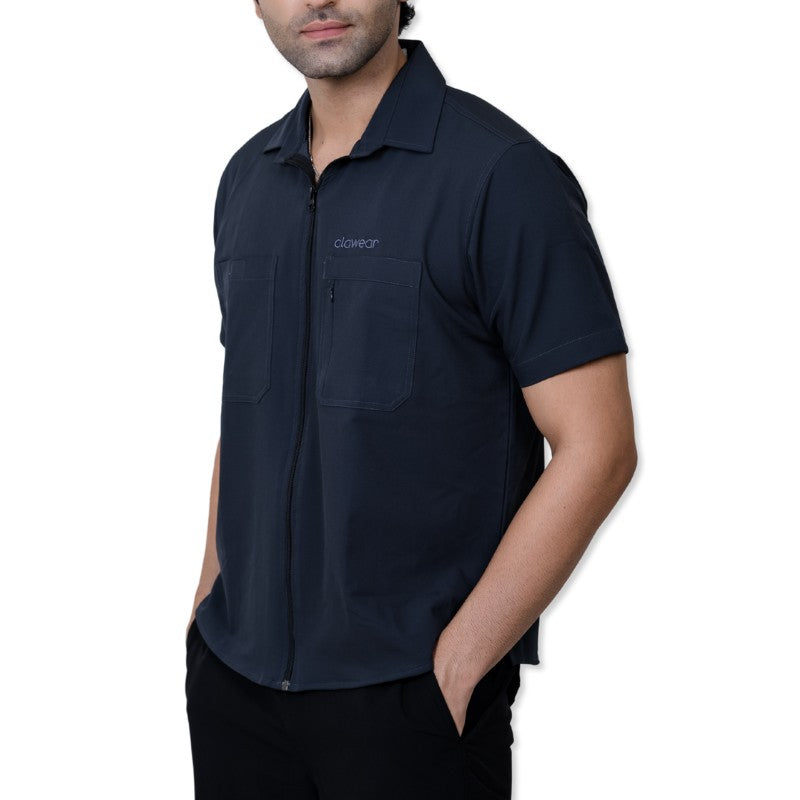 Clawear Men’s Nicobar Airvent Half Sleeve Shirt - Dark Grey / S - Shirt