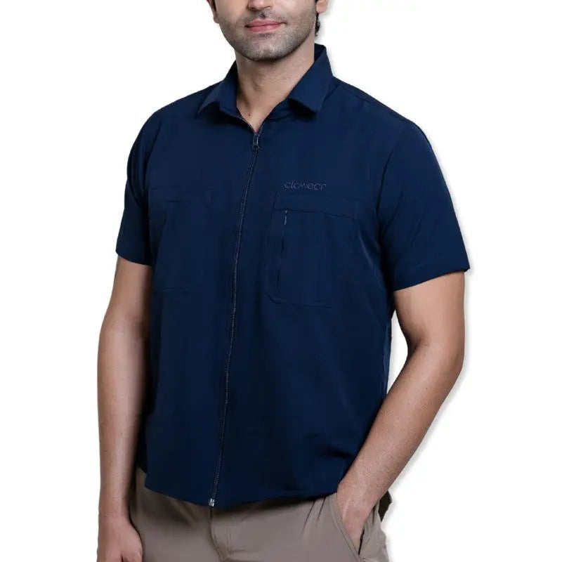 Clawear Men’s Nicobar Airvent Half Sleeve Shirt - Navy / S - Shirt