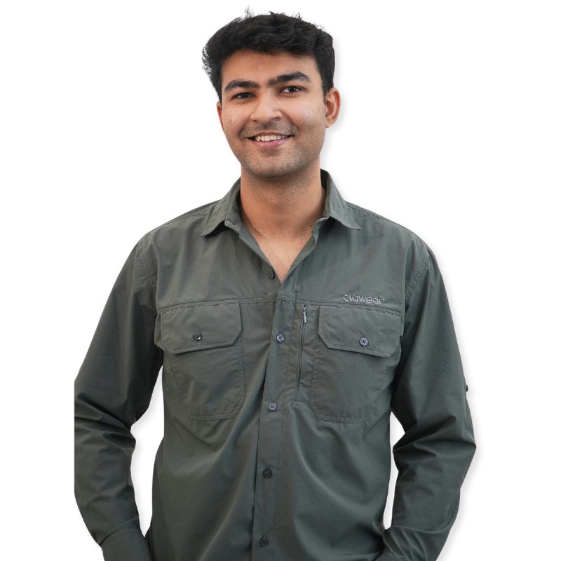 Clawear Men’s Nilgiris Full Sleeves Airvent Shirt - Industrial Grey / S - Shirt