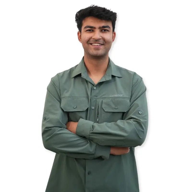Clawear Men’s Nilgiris Full Sleeves Airvent Shirt - Teal / S - Shirt