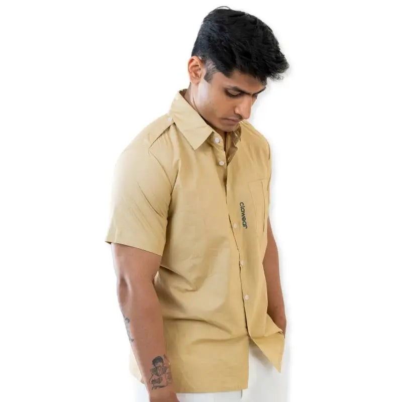 Clawear Men's Ranthambore half sleeve shirt featuring a bold tiger print design on lightweight fabric.