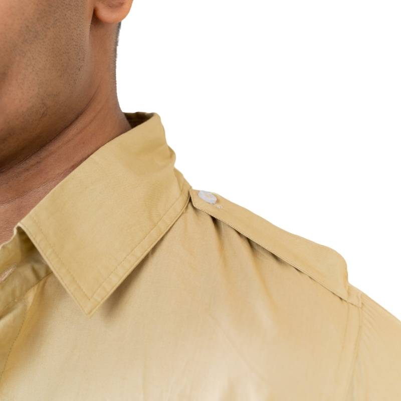 Clawear men's Ranthambore half sleeve shirt in a natural outdoor print, displayed on a hanger with a casual fit.