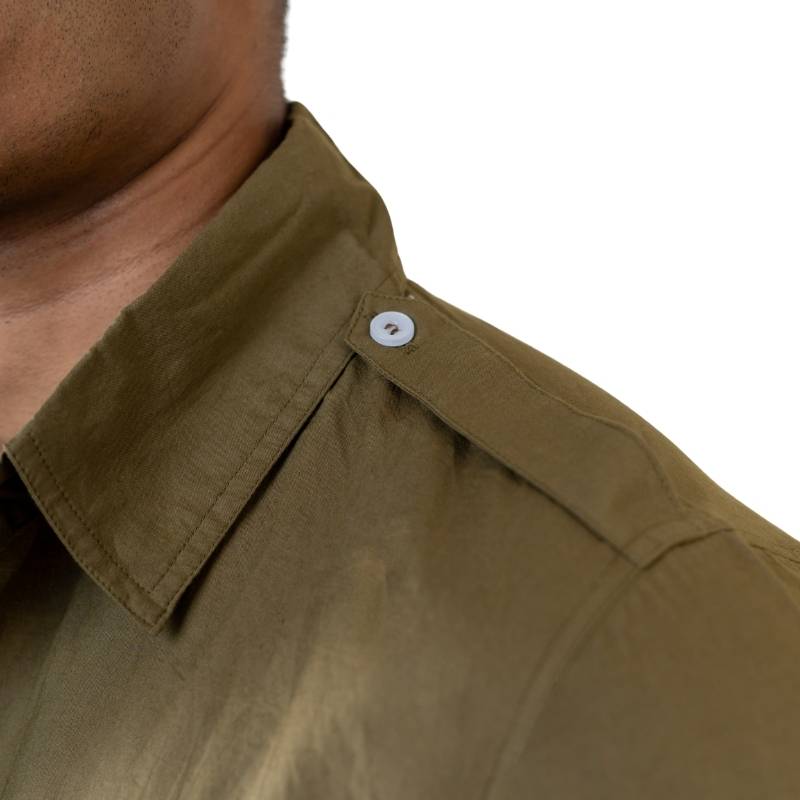 Clawear Men's Ranthambore half sleeve shirt in brown fabric, featuring a casual design and button-up front.