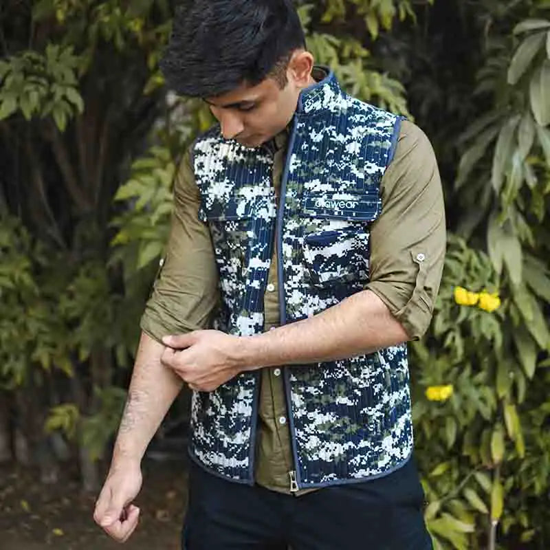 Clawear Men’s Sariska Quilted Camo Half Jacket - Vest Jacket