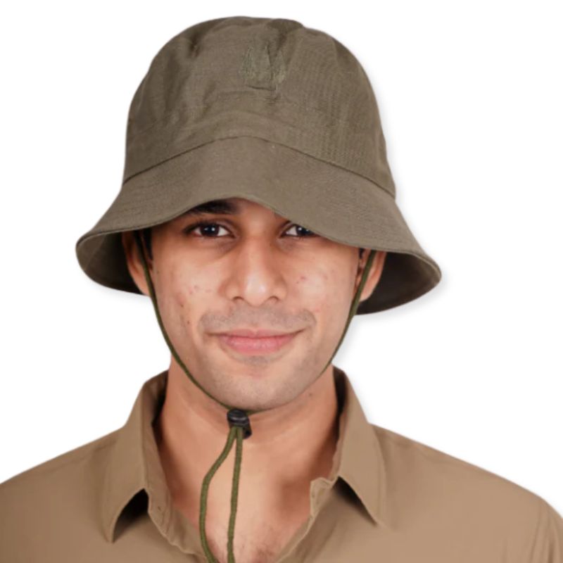 Clawear Unisex Pine Bucket Hat with Drawstring - Green - Headwear