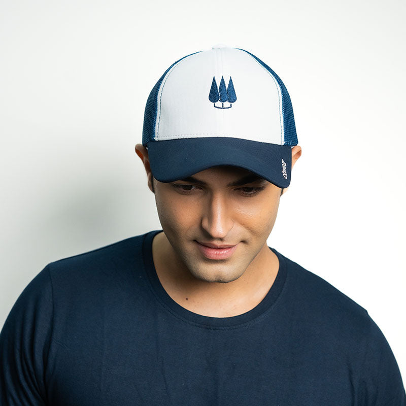 Clawear Unisex Teak Trucker Cap with Breathable Mesh - Blue - Headwear
