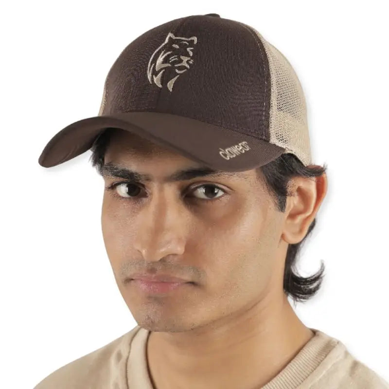 Clawear Unisex Teak Trucker Cap with Breathable Mesh - Brown - Headwear