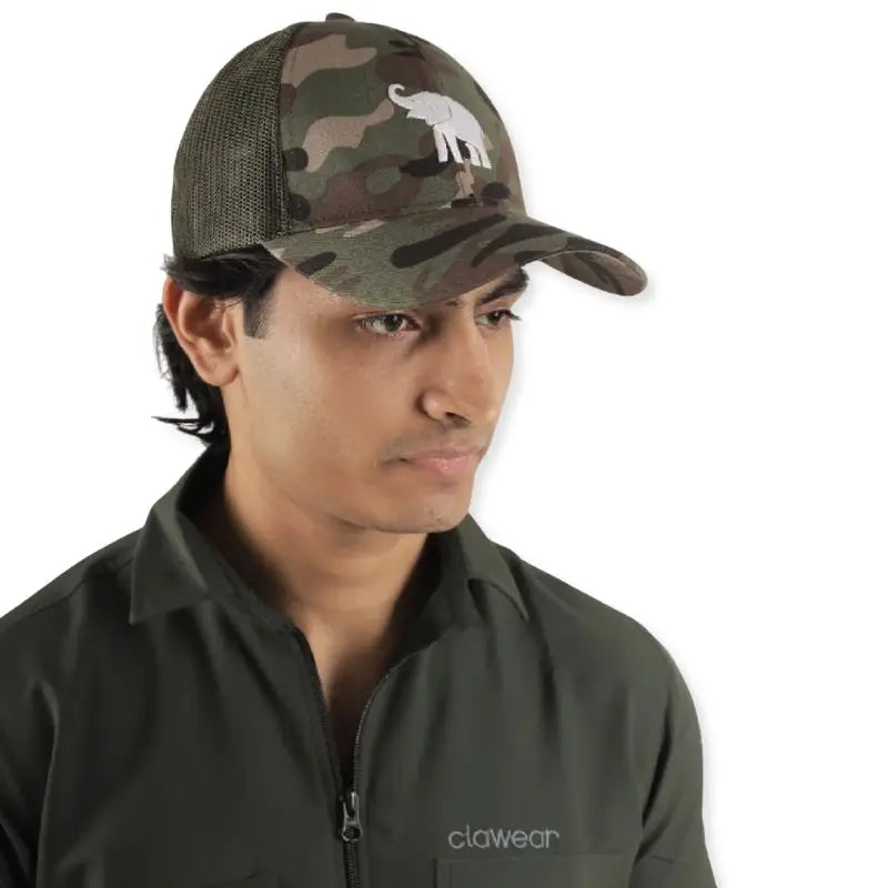 Clawear Unisex Teak Trucker Cap with Breathable Mesh - Headwear