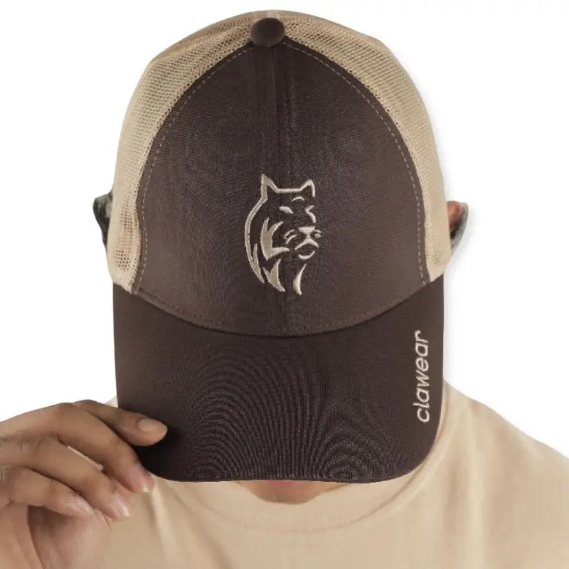 Clawear Unisex Teak Trucker Cap with Breathable Mesh - Headwear