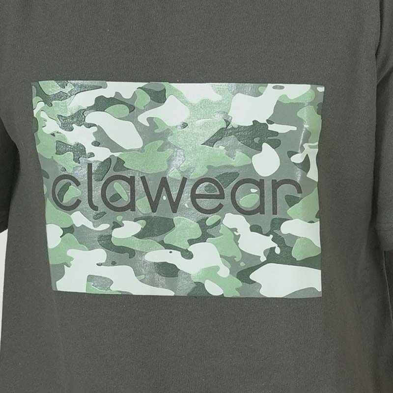 Green Clawear Women's Hemis T-shirt displayed flat with short sleeves and a round neckline.