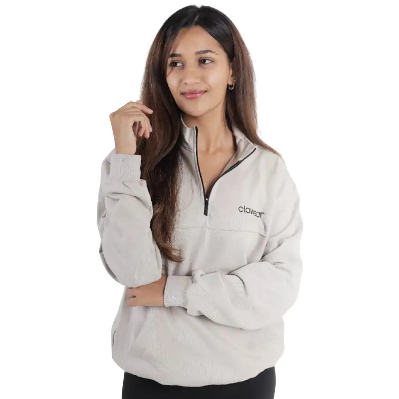 Clawear Women’s Himalayan Half Zipper Pullover - Grey / S - Hoodie