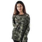 Clawear Women’s Jhalana Full Sleeves Round Neck Tshirt - Green-Camo / S - T-shirt