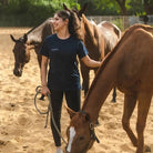 Clawear Women's Jhalana T-shirt with side zipper in blue, casual fit, short sleeves, and round neckline.
