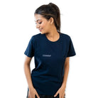 Clawear Women's Jhalana T-shirt with side zip in blue, featuring a casual fit and stylish design.