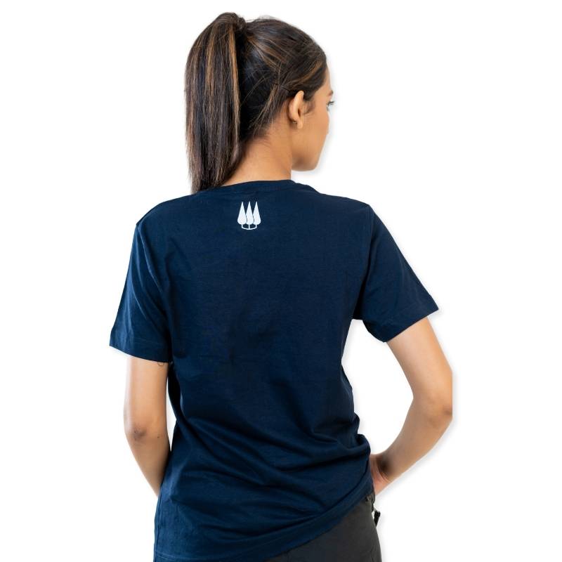 Clawear Women's Kaziranga T-shirt with pocket in blue, featuring a casual fit and comfortable fabric.