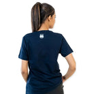Clawear Women's Kaziranga T-shirt with pocket in blue, featuring a casual fit and comfortable fabric.