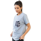 Clawear Women's Kaziranga T-shirt with front pocket, casual cotton tee in a light grey color, comfortable and stylish.