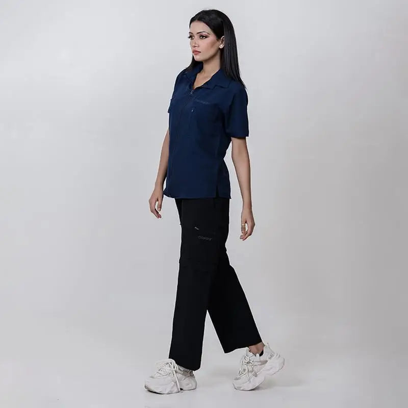 Black Clawear Women's Kuno Convertible Cargo Pants with multiple pockets and adjustable features, designed for versatile style and comfort.