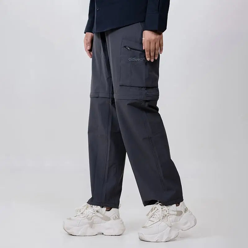 Clawear Women's Kuno Convertible Cargo Pants in gray, featuring multiple pockets and adjustable design, casual and versatile style.