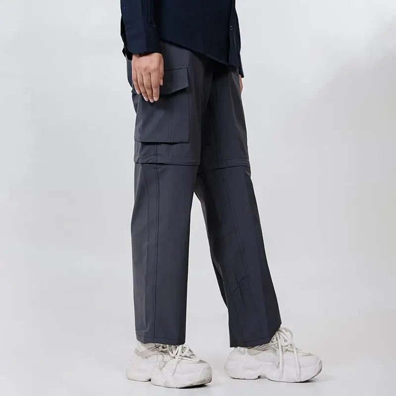Clawear Women's Kuno Convertible Cargo Pants in gray, featuring multiple pockets and adjustable design for versatile wear.