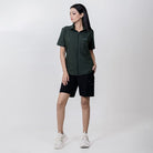 Black Clawear Women's Mara Cargo Shorts with multiple pockets and relaxed fit, perfect for casual wear.