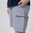 Clawear Women's Mara Cargo Shorts in gray, featuring multiple pockets and a relaxed fit for casual wear.
