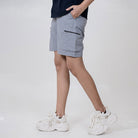 Clawear Women's Mara Cargo Shorts in gray, featuring multiple pockets and a relaxed fit, ideal for casual wear.