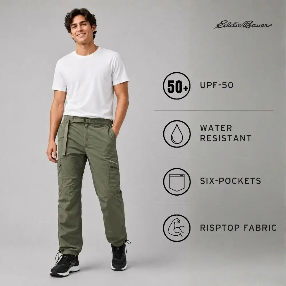 Eddie Bauer Men’s Pathfinder 6-pocket Water-resistant Cargo Pant - Cargos and Pants