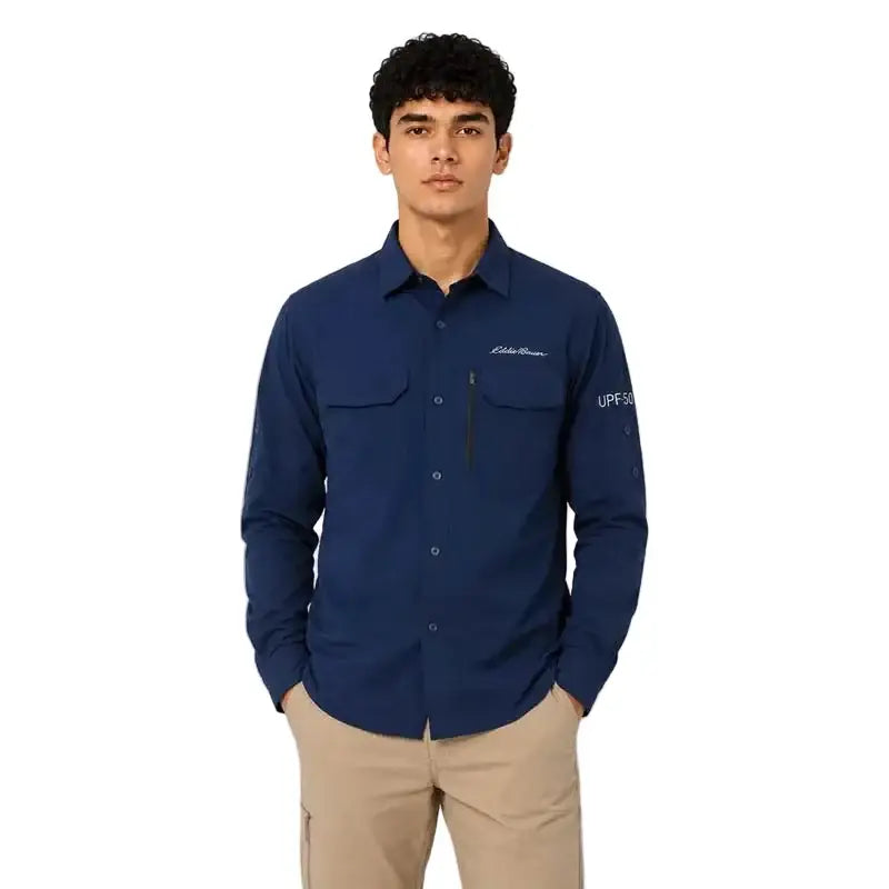 Eddie Bauer Men’s Waypoint UPF-50 Shirt - Navy / S - Shirt