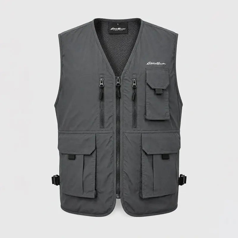 Eddie Bauer Unisex Pathfinder 9-pocket Travel Vest - Dark Grey / S - Vest