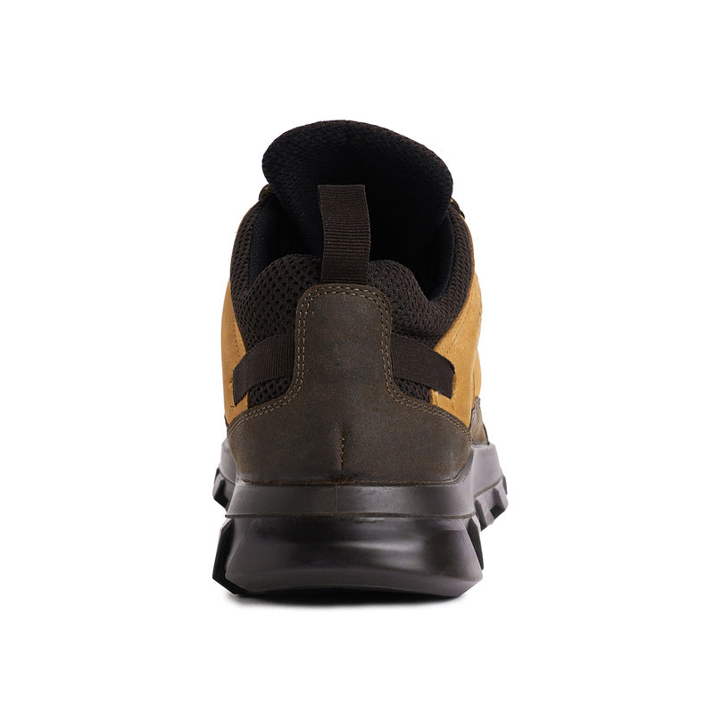 Ergon men's outdoor water-resistant leather shoes in brown, showcasing durable footwear designed for outdoor activities.