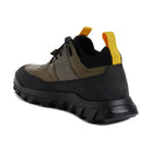 Ergon men's outdoor water-resistant leather shoes in green with sturdy soles and sleek design for outdoor activities.