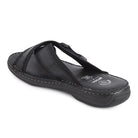 Ergon men's spring field outdoor leather slipper in black, featuring a comfortable slip-on design and durable outdoor-ready leather.