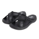 Black Ergon Men's Spring Field outdoor leather slipper with comfortable slip-on design and sturdy sole.