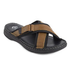 Ergon Men's Spring Field outdoor leather slipper featuring a comfortable slip-on design and brown leather material.