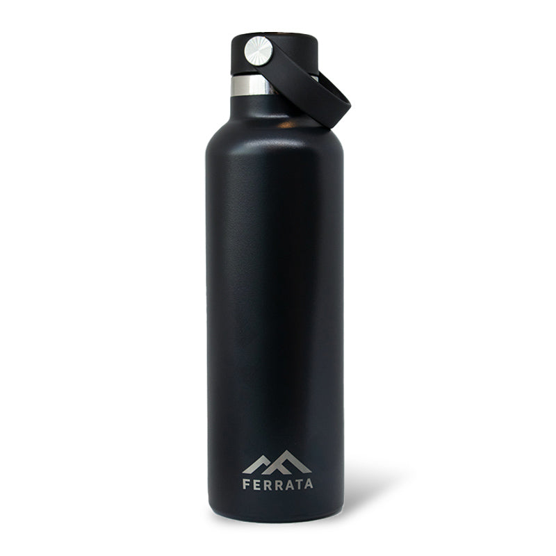 Ferrata Stainless Steel 700 ml Standard Lid Water Bottle - Black / 700 ml