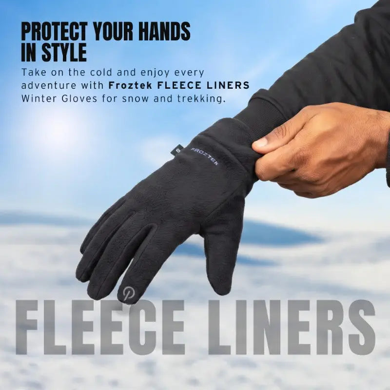 Froztek Fleece Liner Winter Gloves with Touchscreen Fingertips