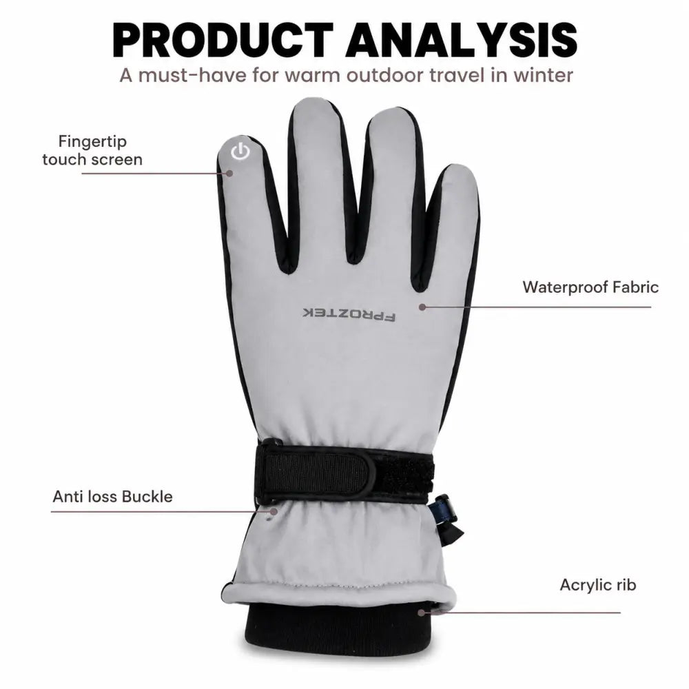 Froztek Montana Classic Waterproof Touchscreen Gloves with Rib