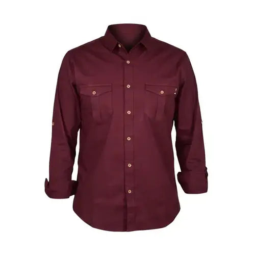 Gokyo Men’s Corbett Cotton Stretch Cargo Shirt - Maroon / S - Shirt