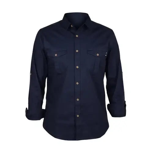 Gokyo Men’s Corbett Cotton Stretch Cargo Shirt - Navy / S - Shirt