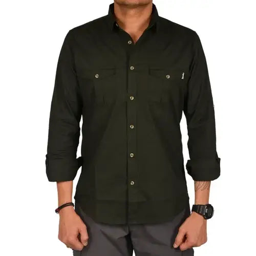 Gokyo Men’s Corbett Cotton Stretch Cargo Shirt - Olive Green / S - Shirt
