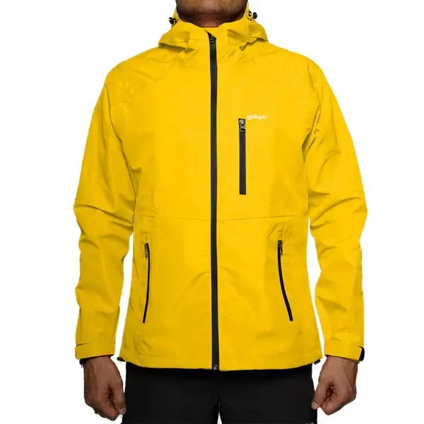Gokyo Men’s K2 - 3 Membrane Layer Breathable Water Resistant Windstopper Jacket - Yellow / S - Rain Jacket