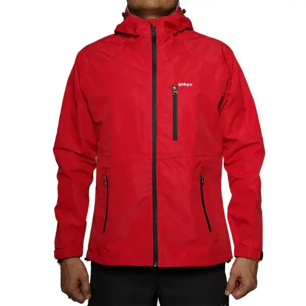 Gokyo Men’s K2 - 3 Membrane Layer Breathable Water Resistant Windstopper Jacket - Red / S - Rain Jacket