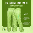 Gokyo Men’s Kalimpong Rain Pants – Water Resistant Breathable & Seam Taped - Rainwear
