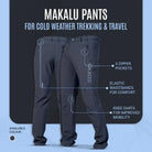 Gokyo Men’s Makalu Cold Weather Trekking & Travel Pants - Cargos and Pants