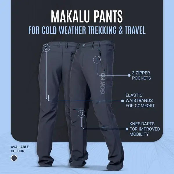 Gokyo Men’s Makalu Cold Weather Trekking & Travel Pants - Cargos and Pants
