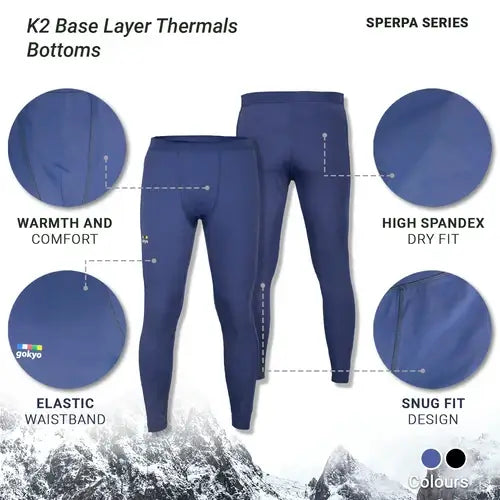 Gokyo Unisex K2 Base Layer Thermals Bottoms - bottom